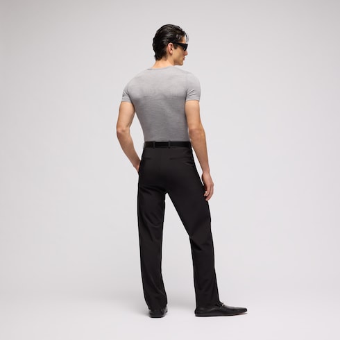 Cropped knit wool silk blend T-shirt