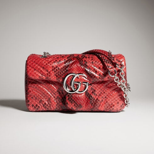 GG Marmont python small shoulder bag