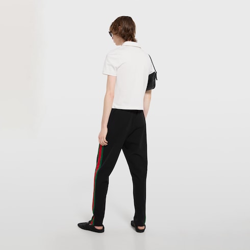 Cotton piquet polo shirt with embroidery