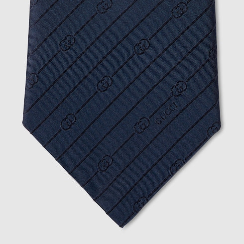 Interlocking G silk jacquard tie