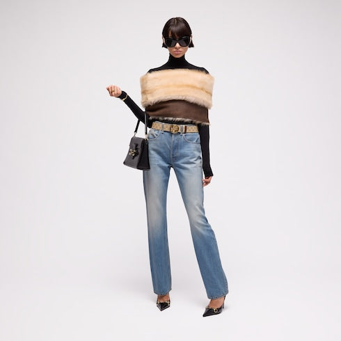 Reversible belt with Interlocking G buckle