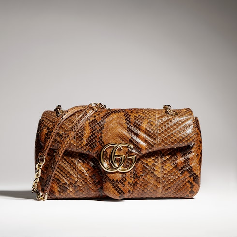 GG Marmont python medium shoulder bag