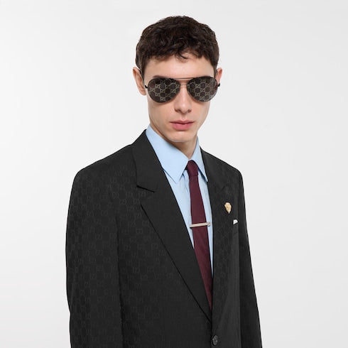 Single-breasted GG wool jacket