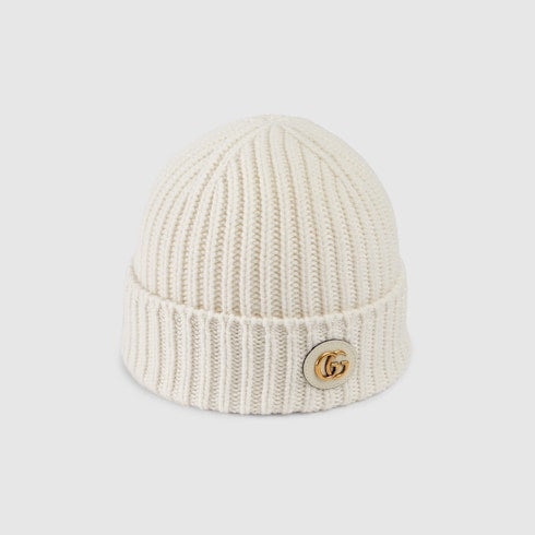 Wool cashmere hat with Double G