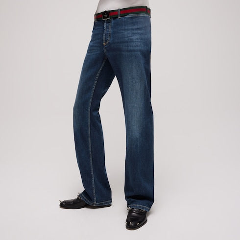 Stretch cotton denim pants