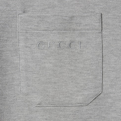 Cotton piquet polo shirt with embroidery