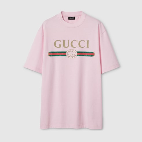 Cotton jersey and silk T-shirt with print