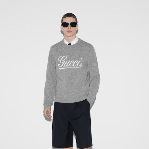 Wool sweater with Gucci intarsia