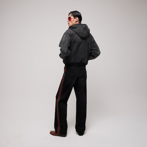 Reversible cotton denim zip jacket