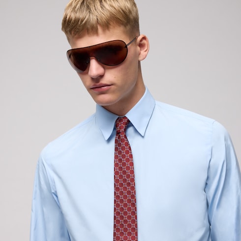 Horsebit silk jacquard tie