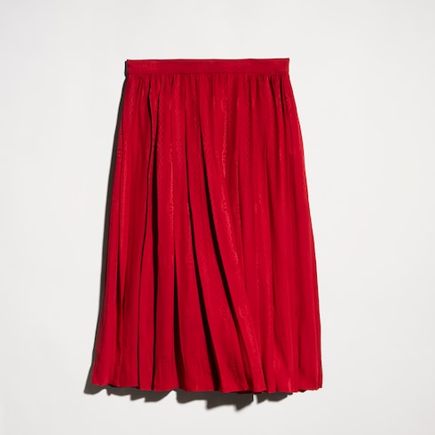 Interlocking G chain silk jacquard midi skirt