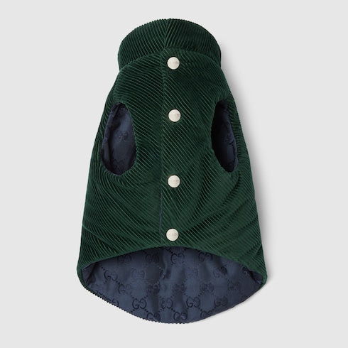 Reversible corduroy pet coat