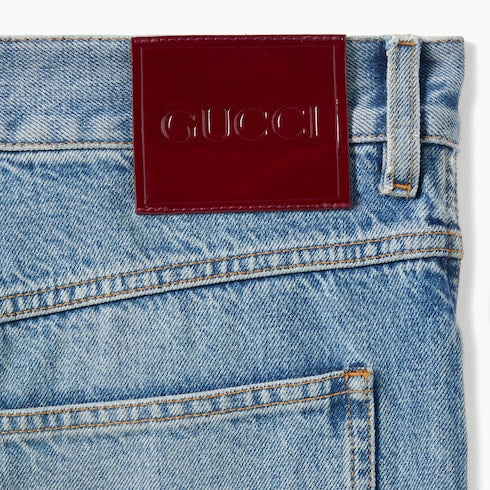 Slim fit cotton denim pant