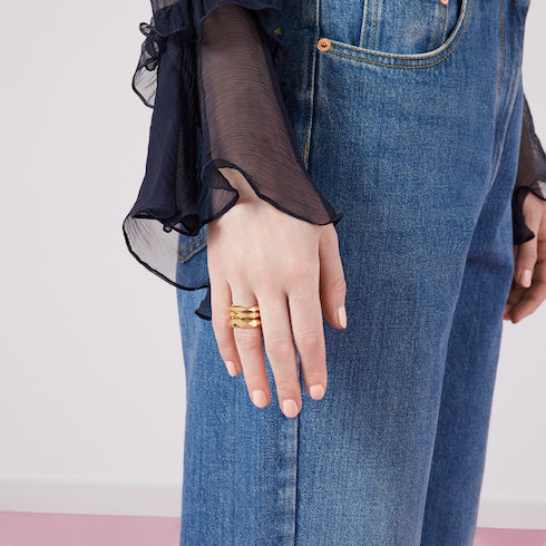 Gucci Link to Love 18k studded ring