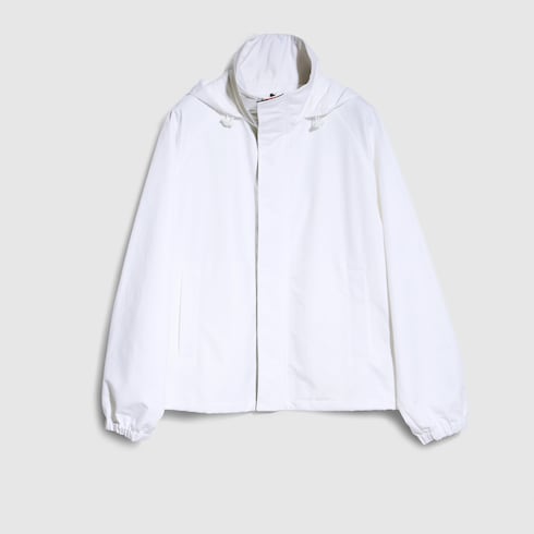 Compact cotton canvas zip jacket