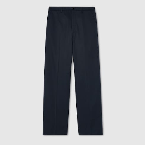 Cotton twill pants with embroidery