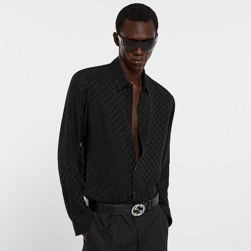 GG silk jacquard shirt