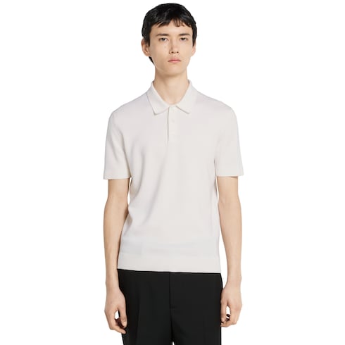 Knit wool polo shirt with Web
