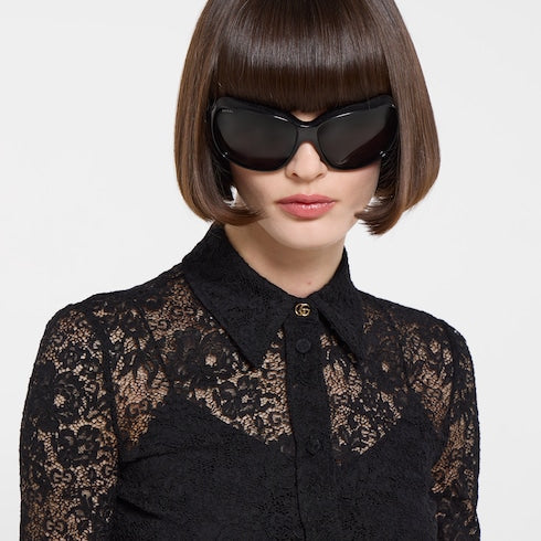 GG flower stretch lace shirt