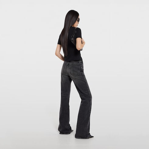 Cotton denim pants with Horsebit