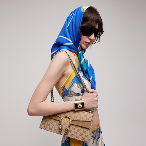 "Morso D'Oro" printed silk carré