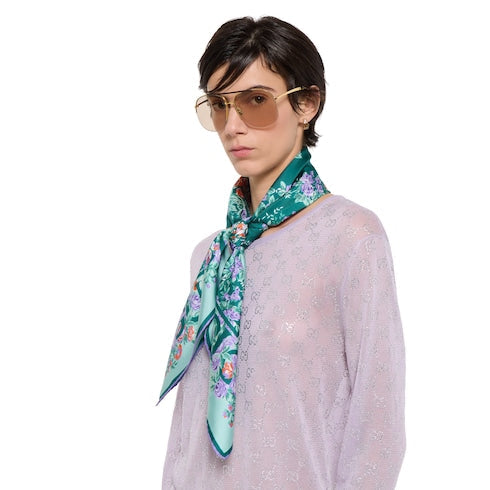 Printed silk twill carré