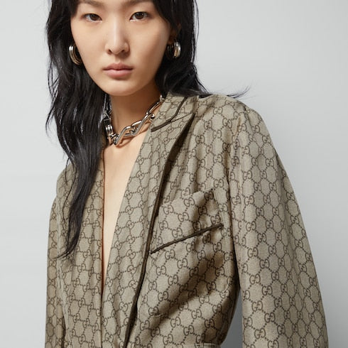 GG Supreme print silk shirt