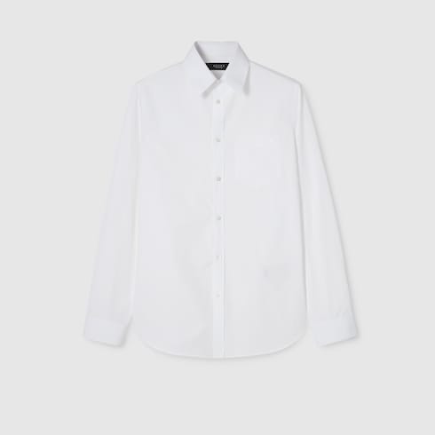 Cotton poplin shirt with embroidery