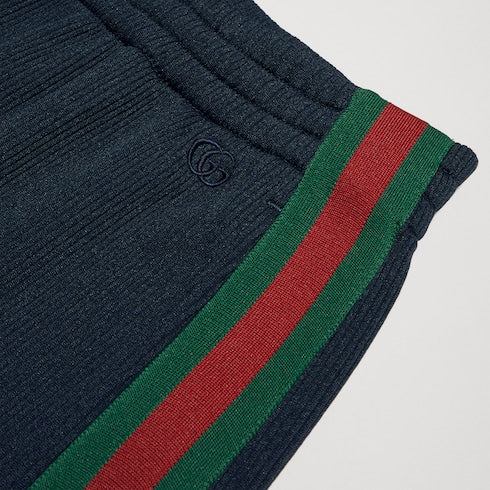 Rib cotton jersey leisure pants with Web