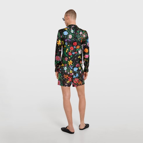 Printed nylon swim shorts
