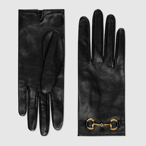 Leather gloves with Horsebit