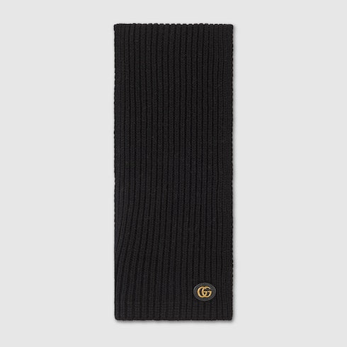 Wool cashmere scarf with Double G