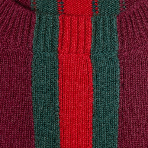 Knit wool sweater with Web intarsia