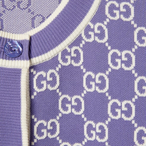 GG fine cotton jacquard cardigan