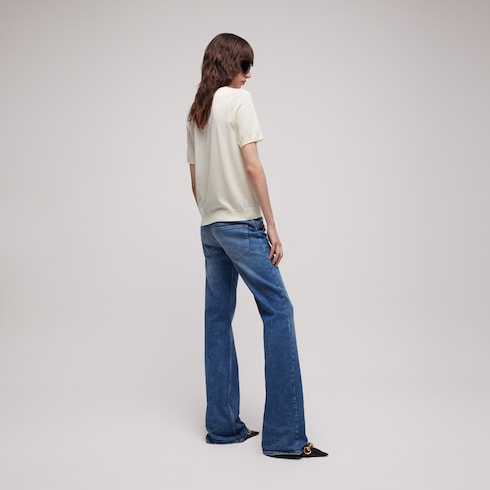 Fine wool sweater with embroidery