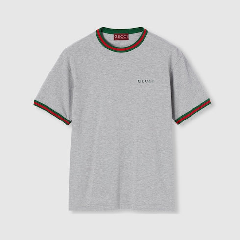 Cotton jersey T-shirt with embroidery