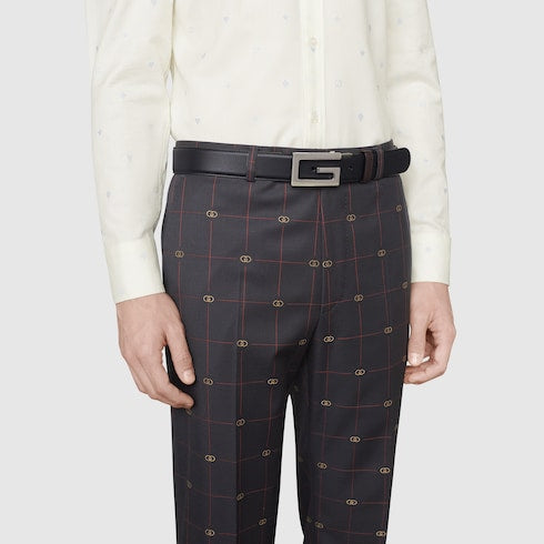 Reversible belt with Square G buckle