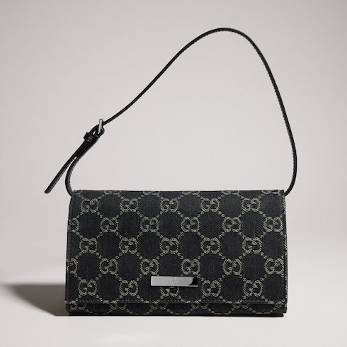 Small pouch with strap and Gucci plaque