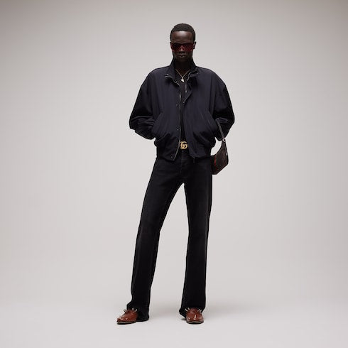 Light cotton acetate faille zip jacket
