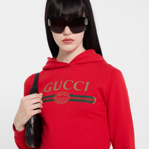 Cotton jersey and cashmere sweatshirt with print