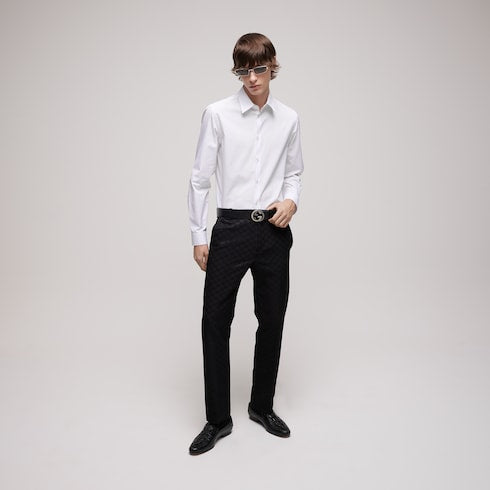 Piece dyed cotton poplin shirt