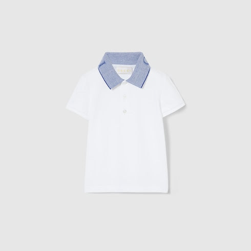 Baby cotton polo shirt with embroidery