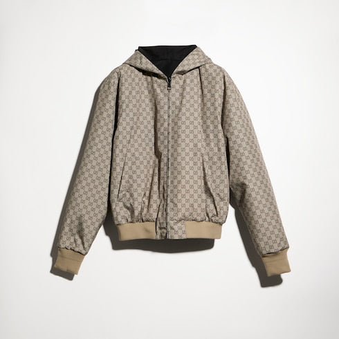 Reversible cotton canvas zip jacket