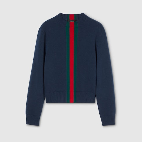 Fine knit wool sweater with Web