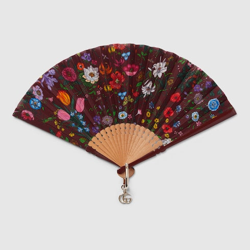 Small Flora print fan