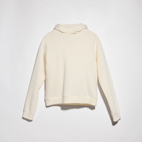 Cashmere jersey sweatshirt with embroidery