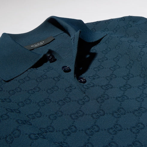 Technical GG jacquard fabric polo shirt
