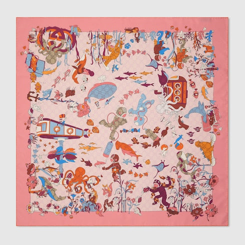 Printed silk carré