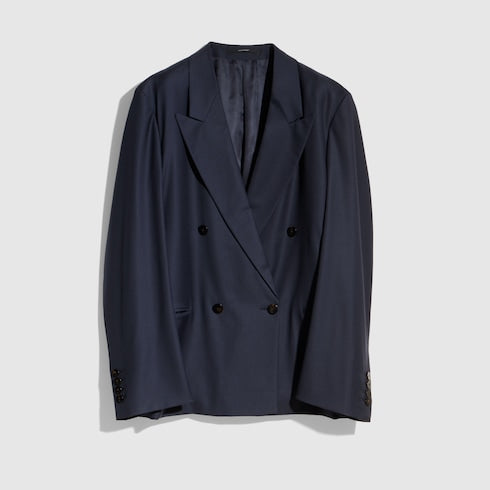Light wool double-breasted jacket