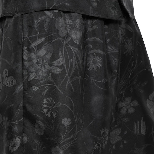 Printed silk twill shorts